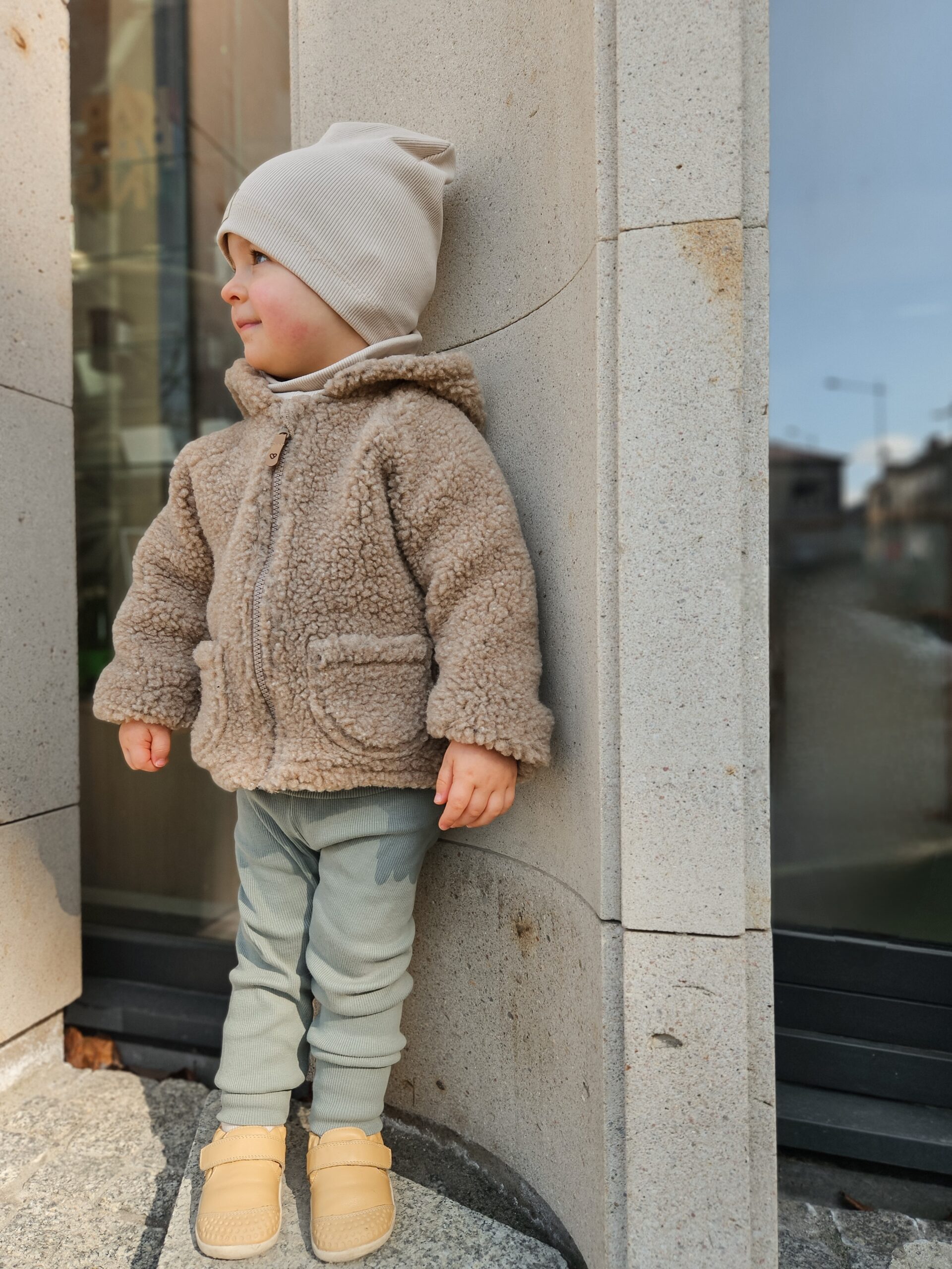 Zaffiro lampaanvillainen lasten hupullinen takki RUSVA