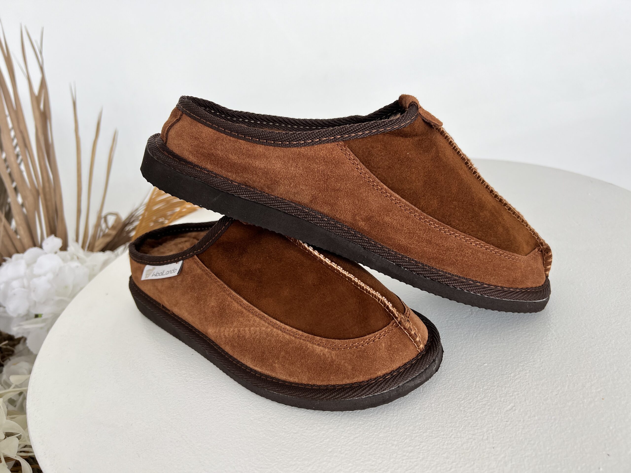 Woolland miesten nahkatossut CAMEL