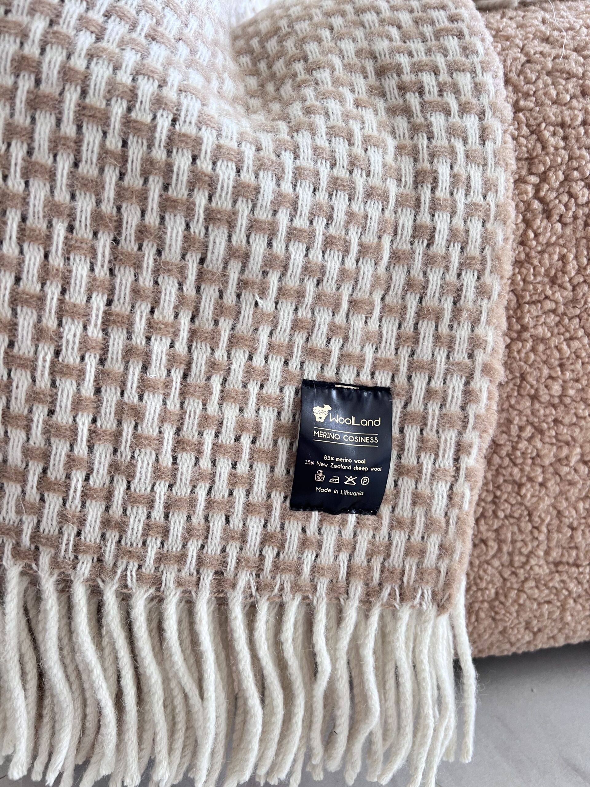 Woolland MERINO COSINESS Ylellinen merinovillaruudullinen 200x220