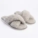 WoolLando luonnon merinovillaa harmaat avokärkiset tossut