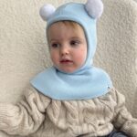 Merinovillainen lasten kypärä sininen POMPONAS