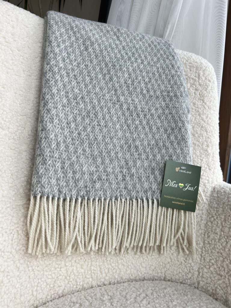 Woolland MERINO COSINESS Exclusive Yötaivas Fleece ruudullinen 140x200