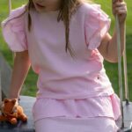 Vaaleanpunainen musliinipuuvillapusero LITTLE BEAN