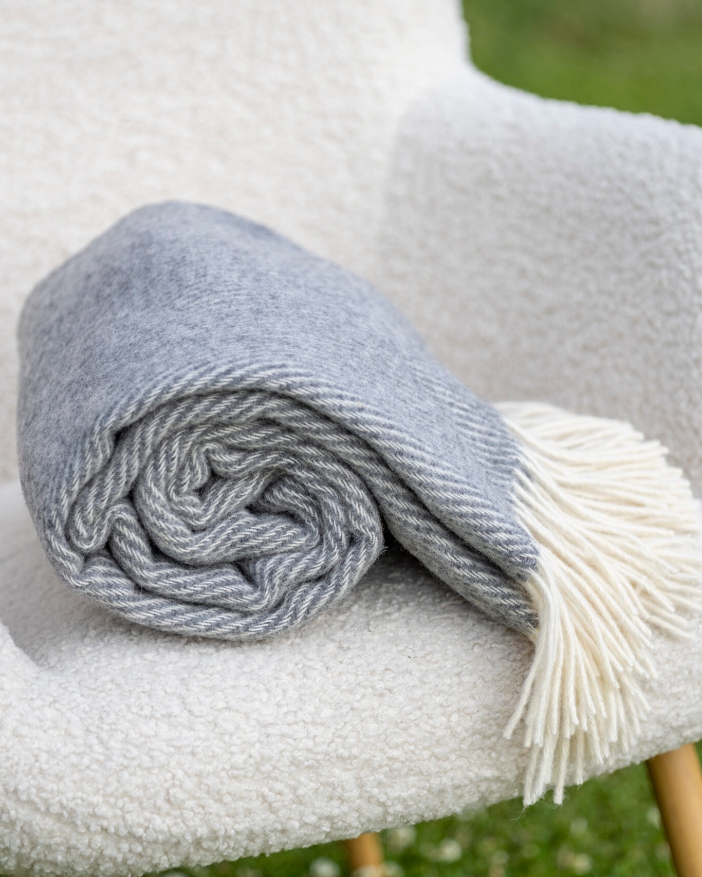 Woolland UUSI-SEELANTI Ylellinen 100 % Villaviltti KUVIOLLINEN HARMAA