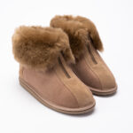 WoolLando naisten aidosta nahasta turkissaappaat vetoketjulla RUSKEAT