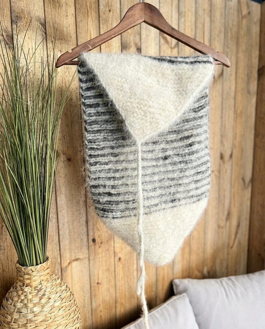 100% siperianhuskyn koiranvillasta tehty raidallinen vyö – WoolLando