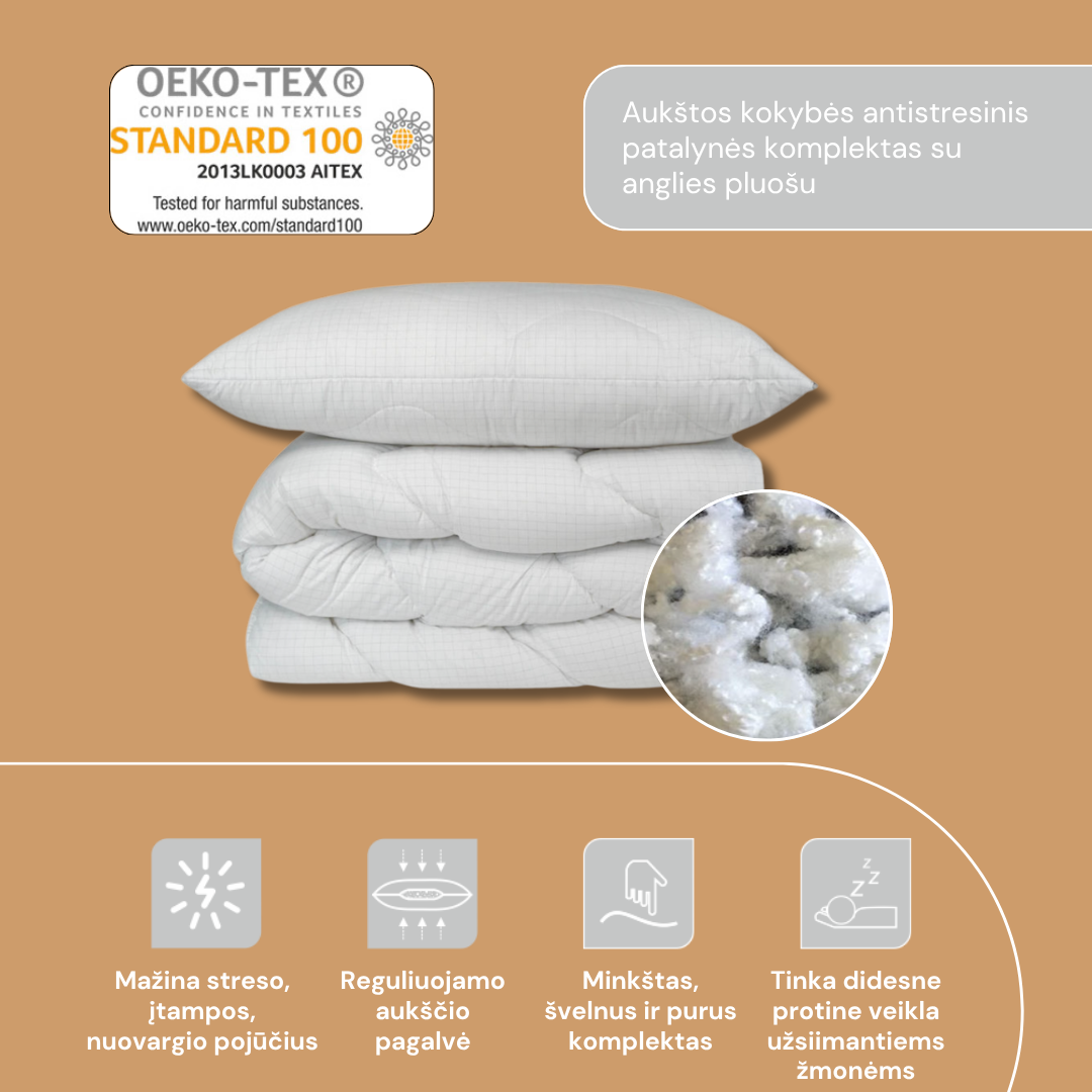 Stressiä lievittävä hiilikuitu vuodevaatteiden setti CARBON 350 g/m²