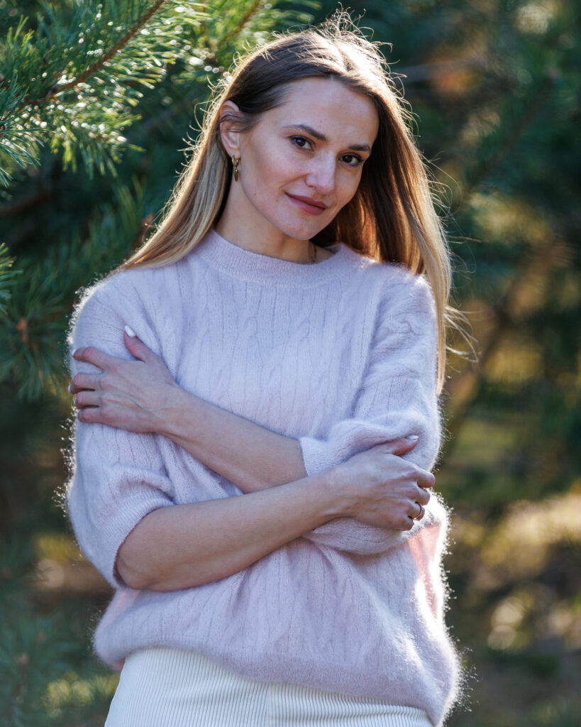 Lasten moheerivillainen pusero BABY PINK