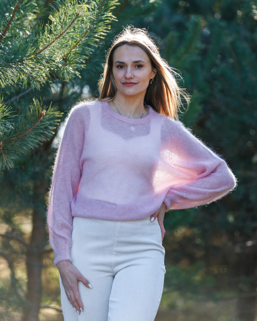 Lasten moheerivillainen pusero ROSE PINK