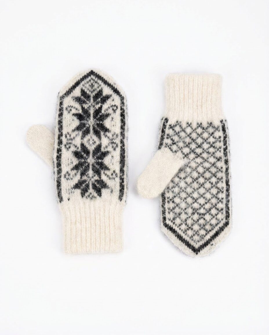 Naisten valkoiset merinovillalappaset SPEIGAS, WoolLando