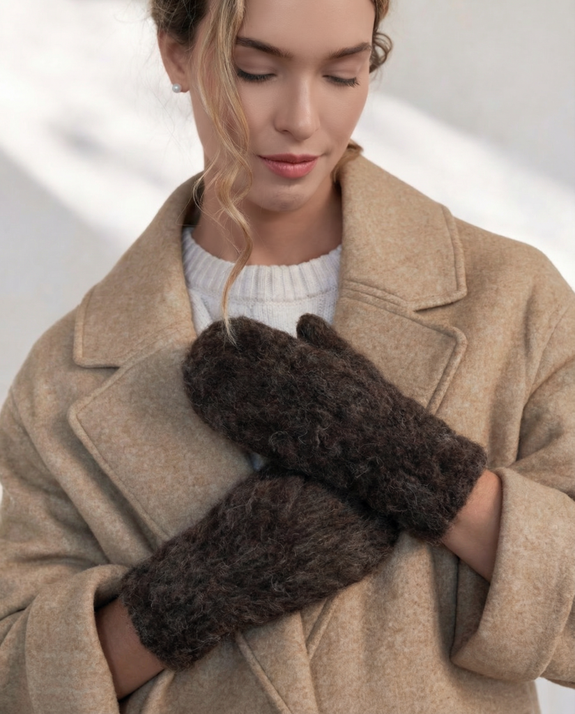 Tummanruskeat 100% koiranvillaiset lappaset 