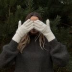 Naisten angoravillainen sormikkaat WHITE, WoolLando