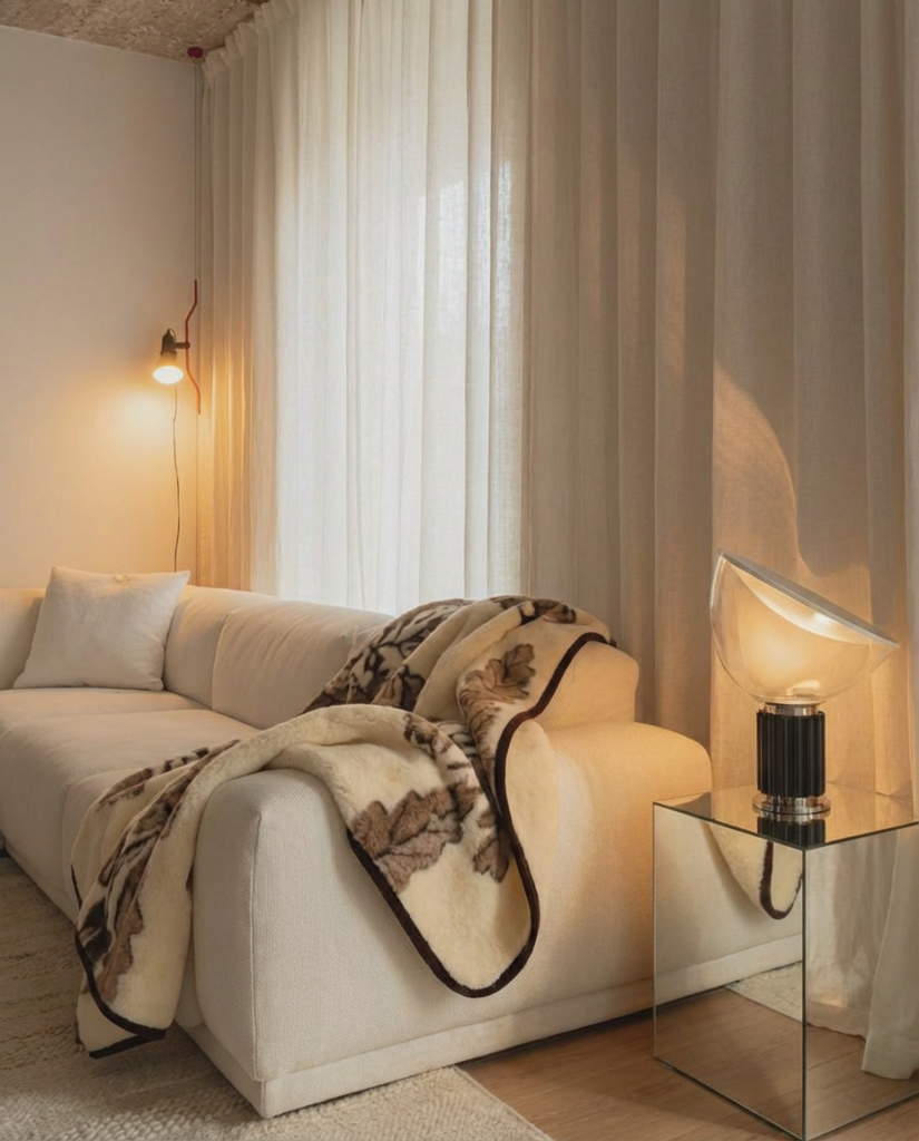 100% merinovillainen kevyt peitto OAK, WoolLando