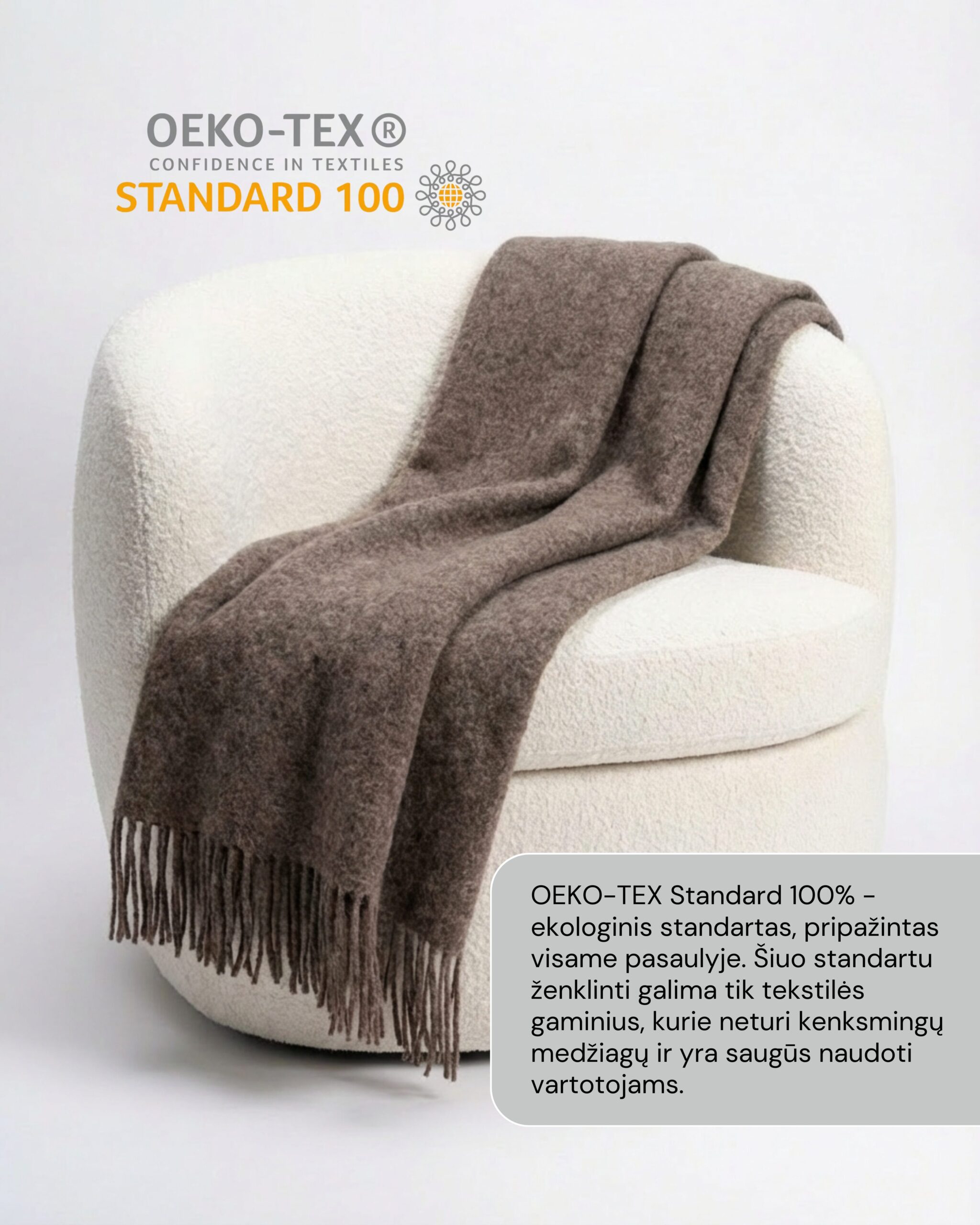 Uuden-Seelannin lampaanvillapeitto COCOA BROWN, WoolLando