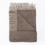 Uuden-Seelannin lampaanvillapeitto STRIPED DARK BROWN, WoolLando