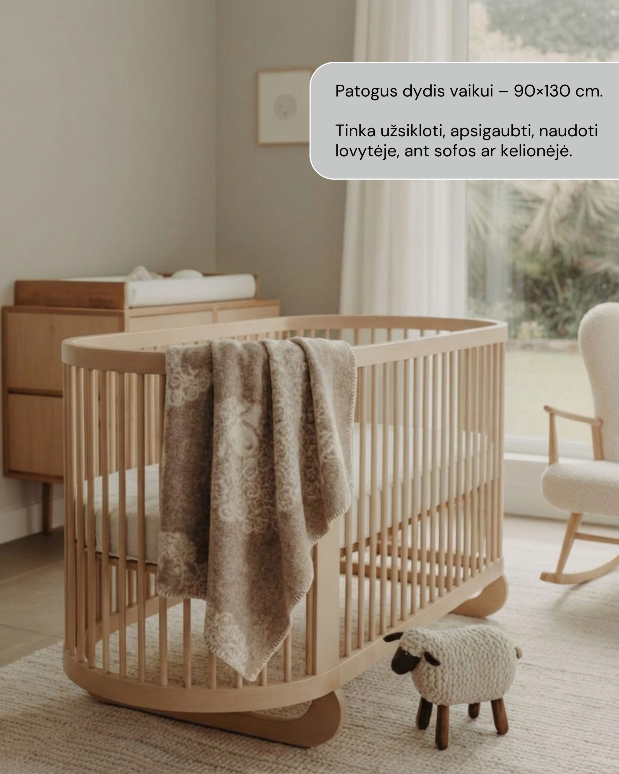 Lasten kermainen villainen peitto LITTLE SHEEP