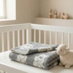 Lasten harmaa villainen peitto TEDDY BEAR