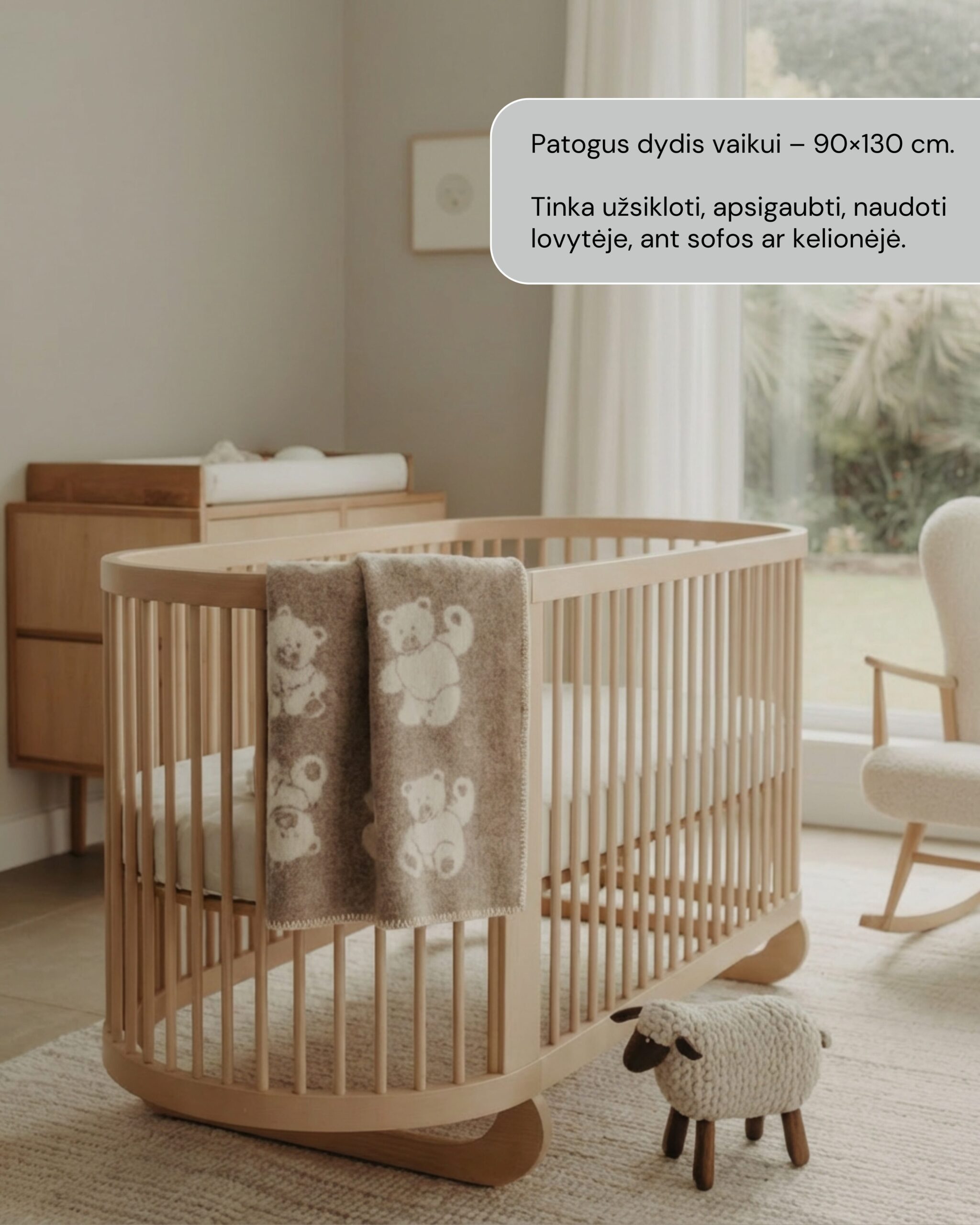 Lasten ruskea villainen peitto TEDDY BEAR