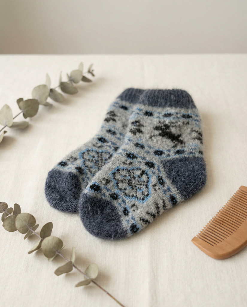 Lasten merinovillasukat BLUE DEER, WoolLando