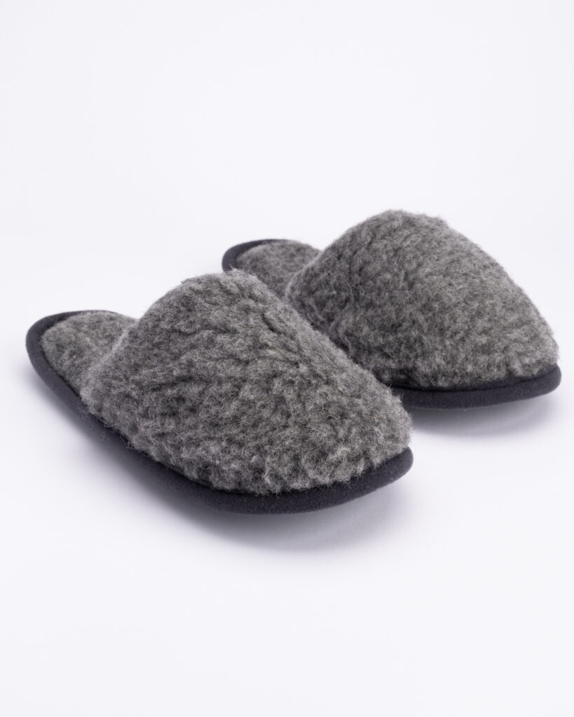 Harmaat merinovillaiset tossut GREY, WoolLando