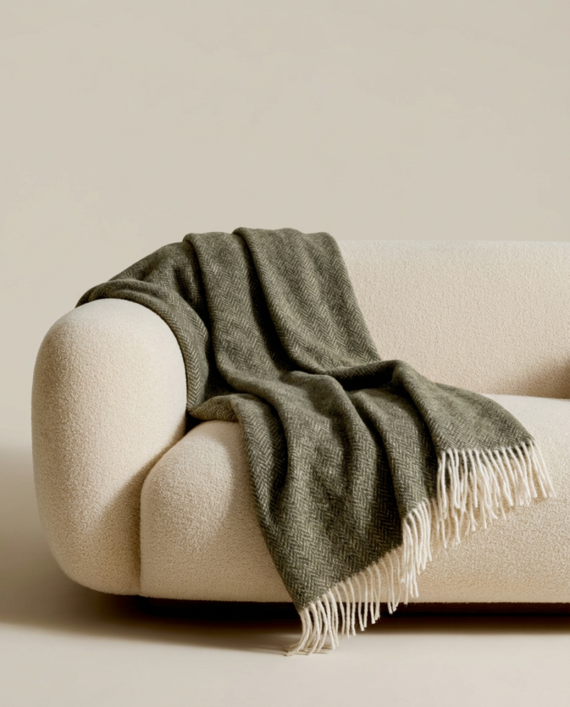 Uuden-Seelannin lampaanvillapeitto GREEN FORREST, WoolLando