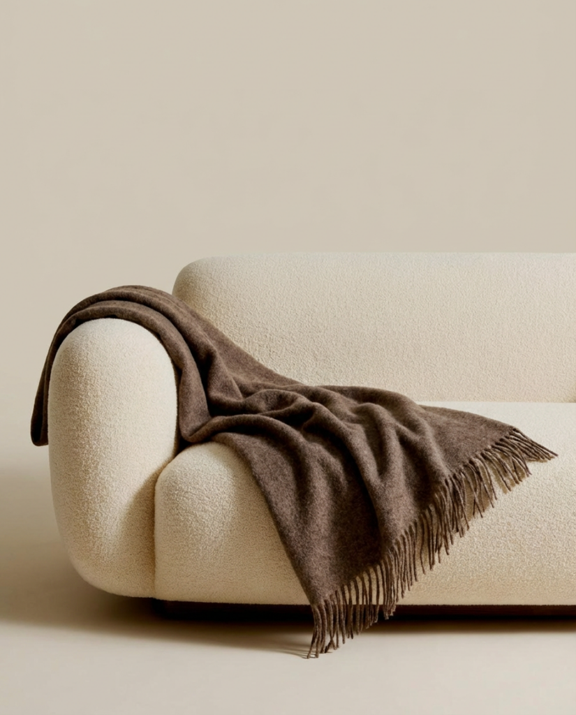 Uuden-Seelannin lampaanvillapeitto COCOA BROWN, WoolLando