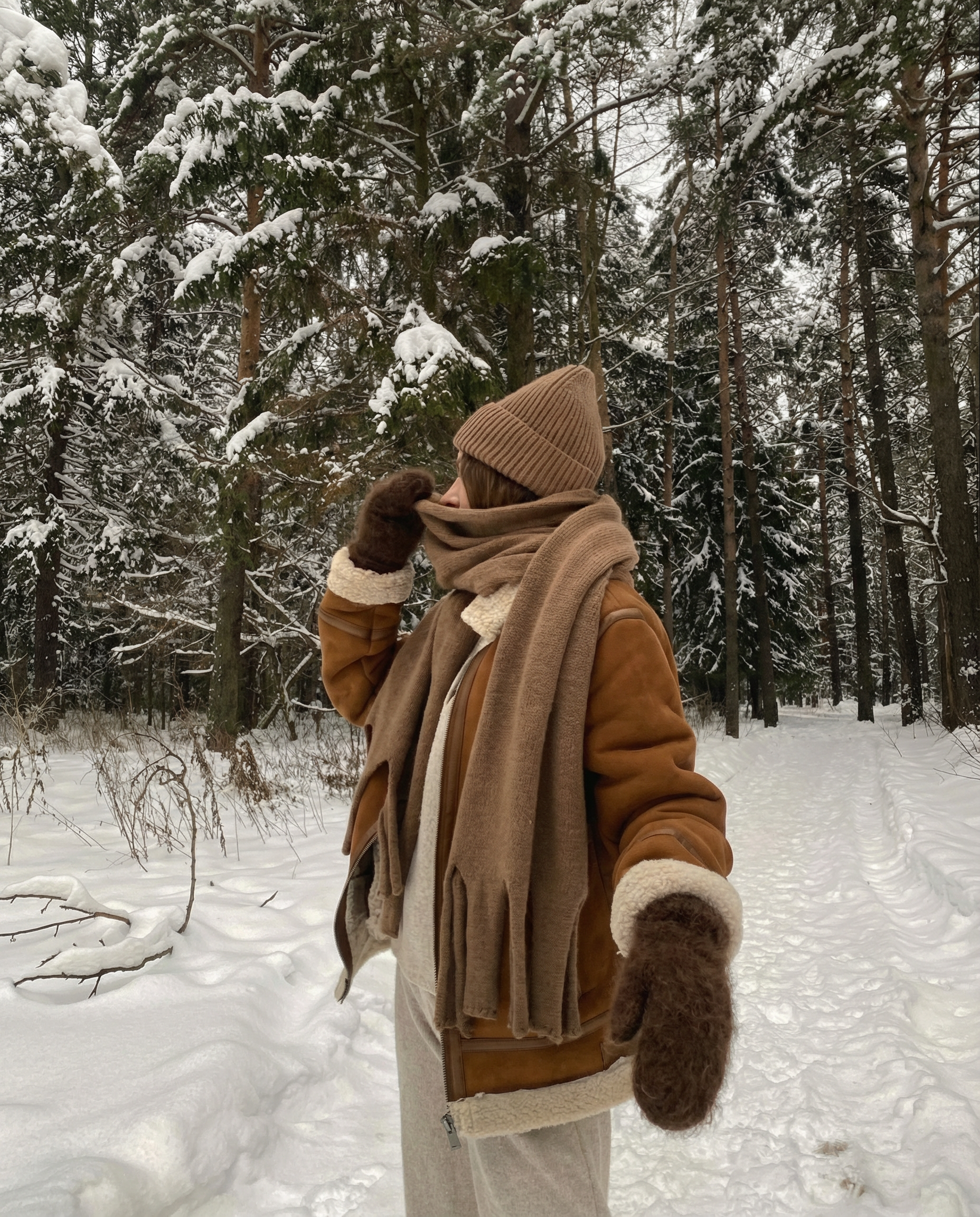 Ruskeat unisex käsineet 100% koiranvillasta – WoolLando