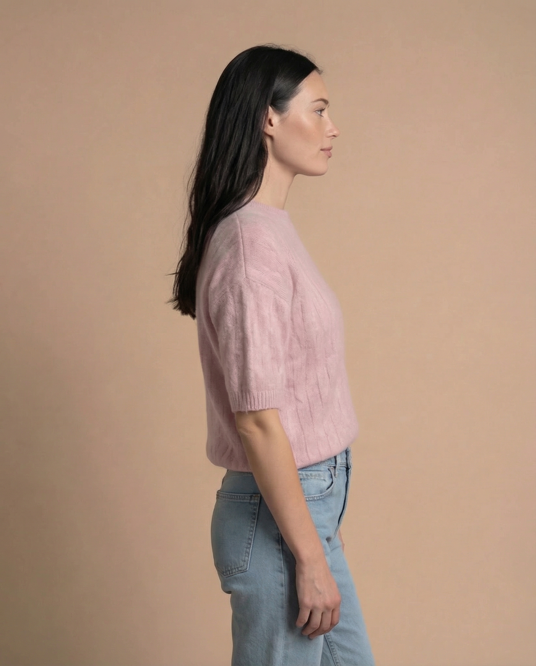 Lasten moheerivillainen pusero BABY PINK