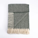 Uuden-Seelannin lampaanvillainen peitto PATTERNED GREEN, WoolLando