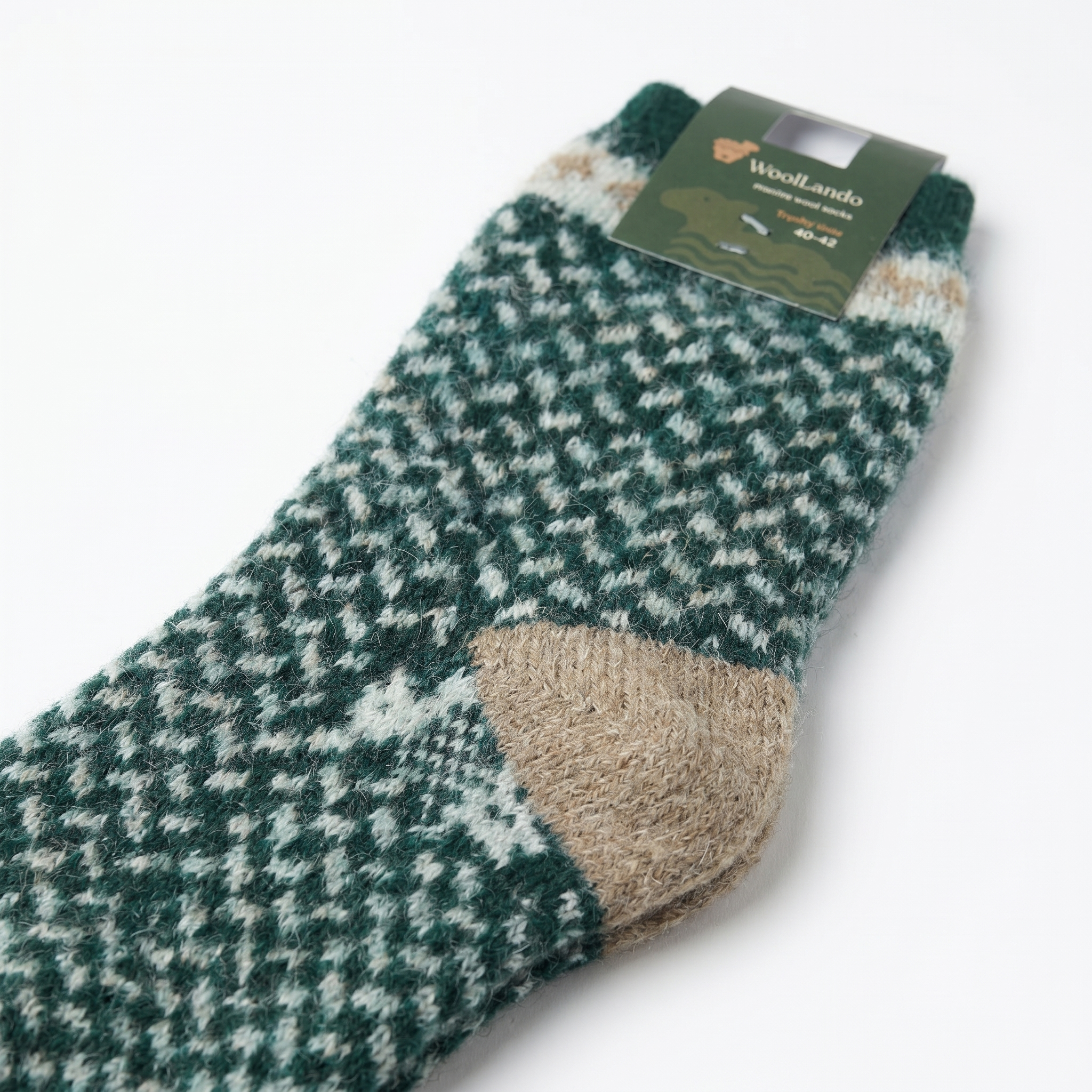 Merinovillasukat GREEN FOX, WoolLando