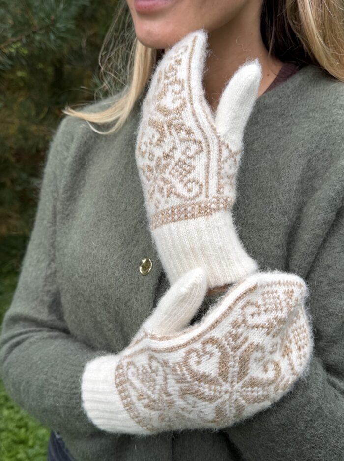 Naisten merinovillalapaset WHITE SNOWFLAKE, WoolLando