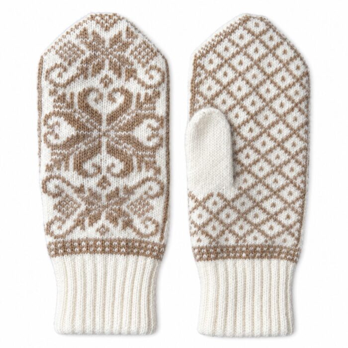Naisten merinovillalapaset WHITE SNOWFLAKE, WoolLando